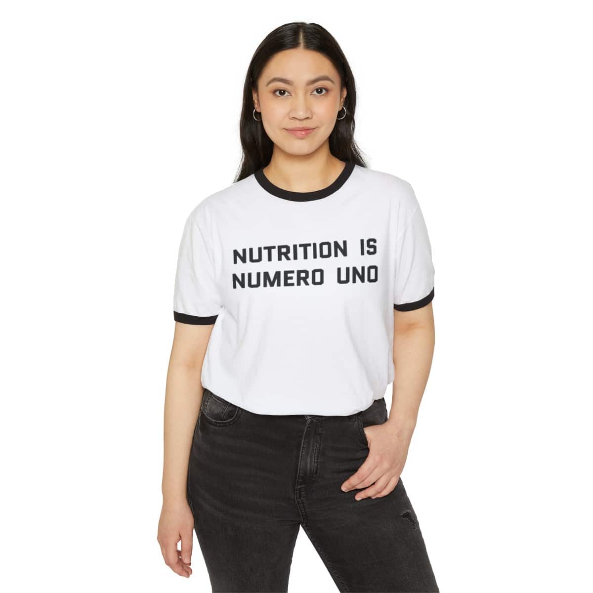 "Nutrition Is Numero Uno" Retro Ringer T-Shirt - Image 3