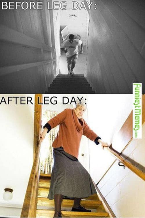 Before vs After Leg Day Stairs Meme