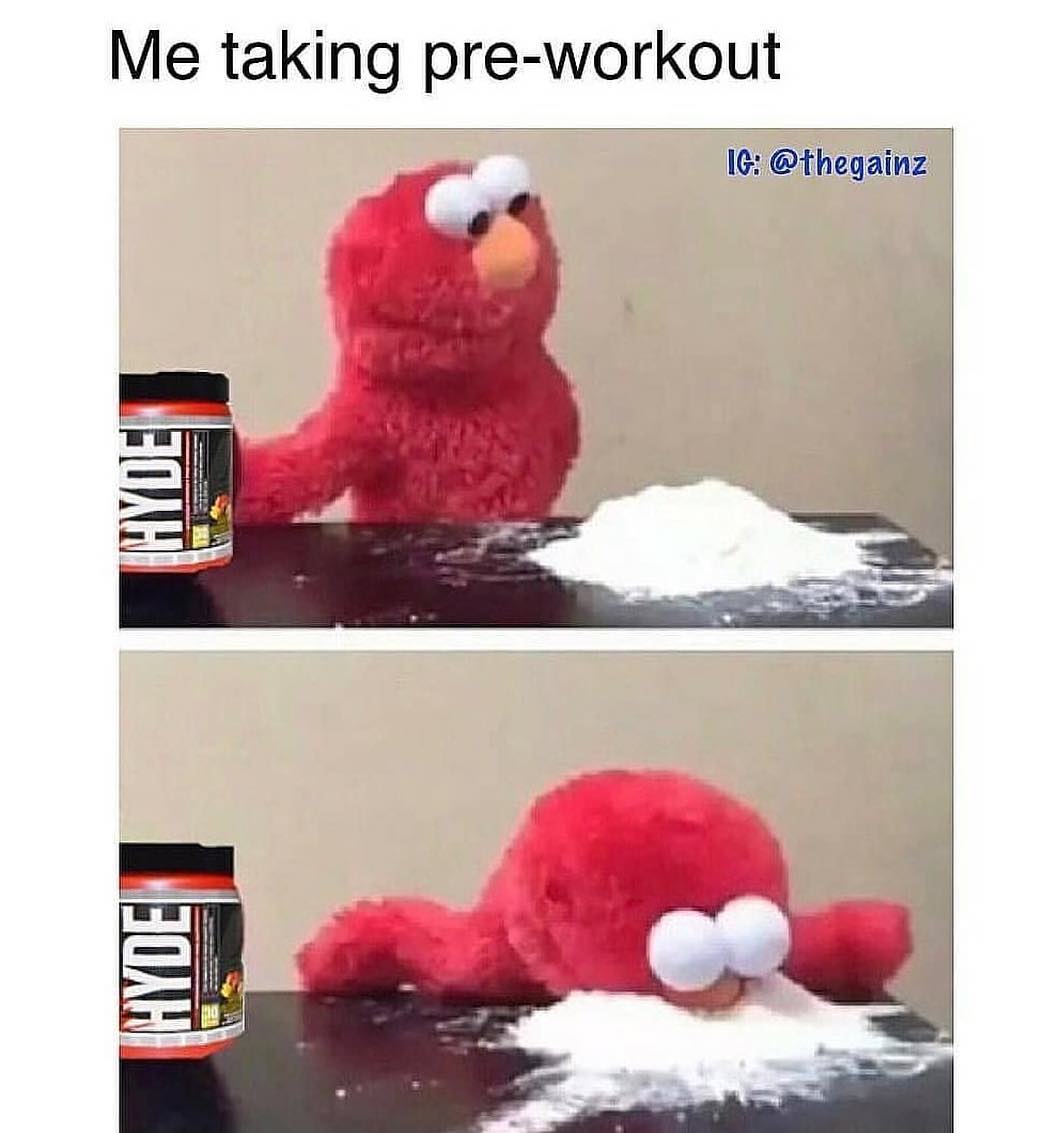 Elmo Pre Workout meme