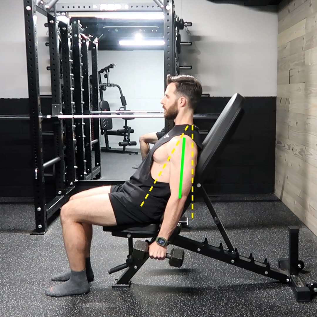 Incline Hammer Curls Arm Angle