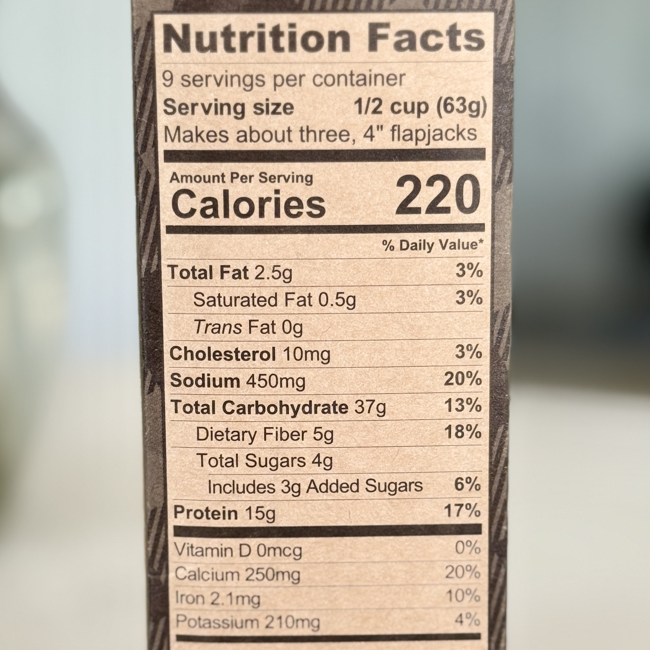 Kodiak Pancake Mix Nutrition Facts
