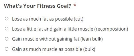 maintenance calorie calculator goal
