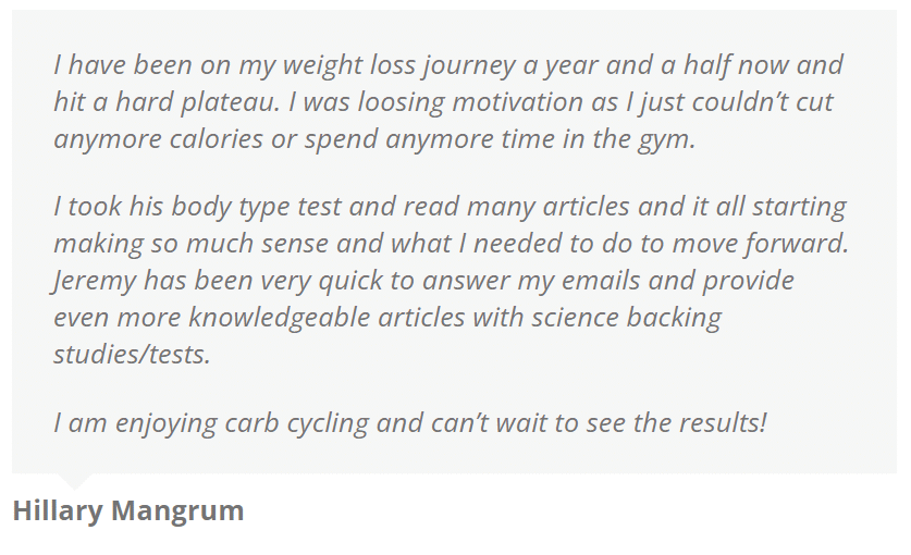 Metabolic Type Testimonial Metabolic Type Testimonial