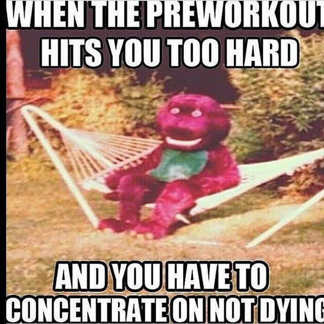 Pre Workout Meme Barney