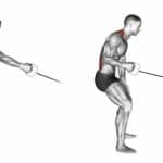 Standing,One,Arm,Cable,Row.,3d,Illustration