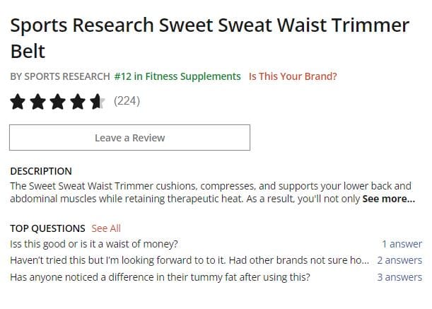 Sweet Sweat Waist Trimmer Reviews Influenster