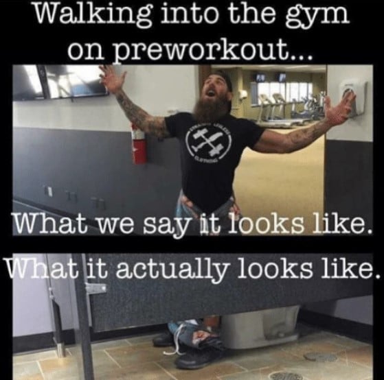 Walking Into the Gym On Pre Workout Meme